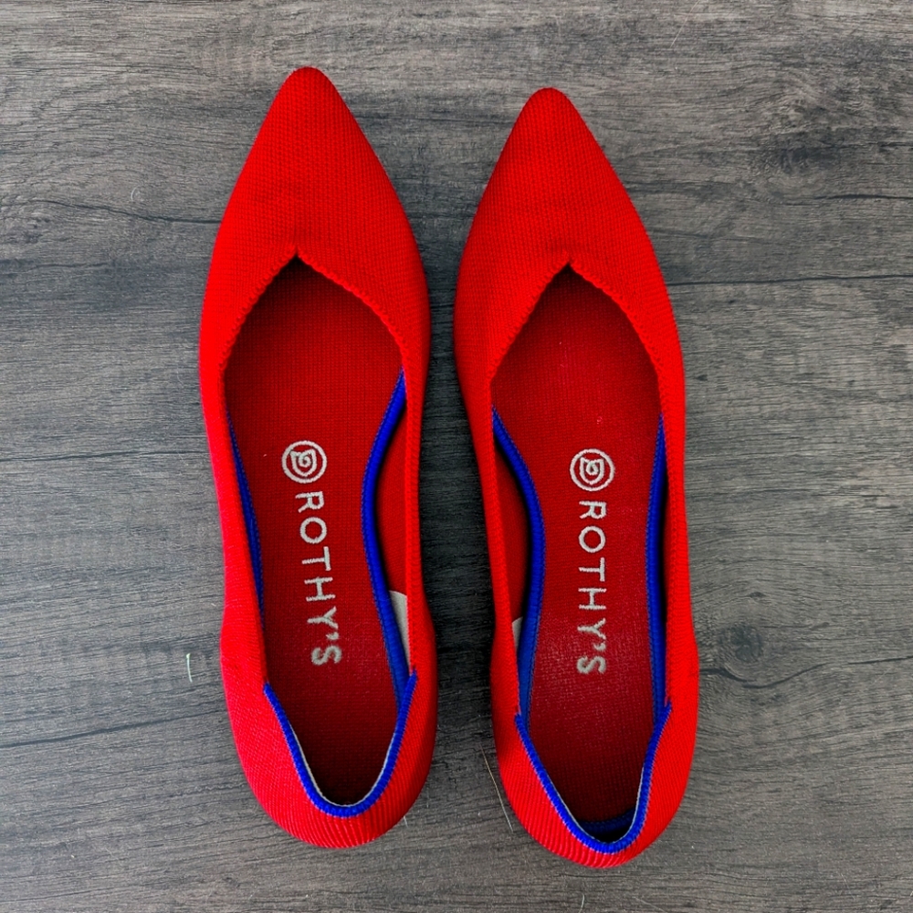 Rothy's Women's Size 8 Pointed Toe Red Flats